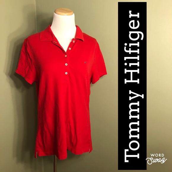 Tommy Hilfiger Tops - XL Tommy Hilfiger red polo shirt